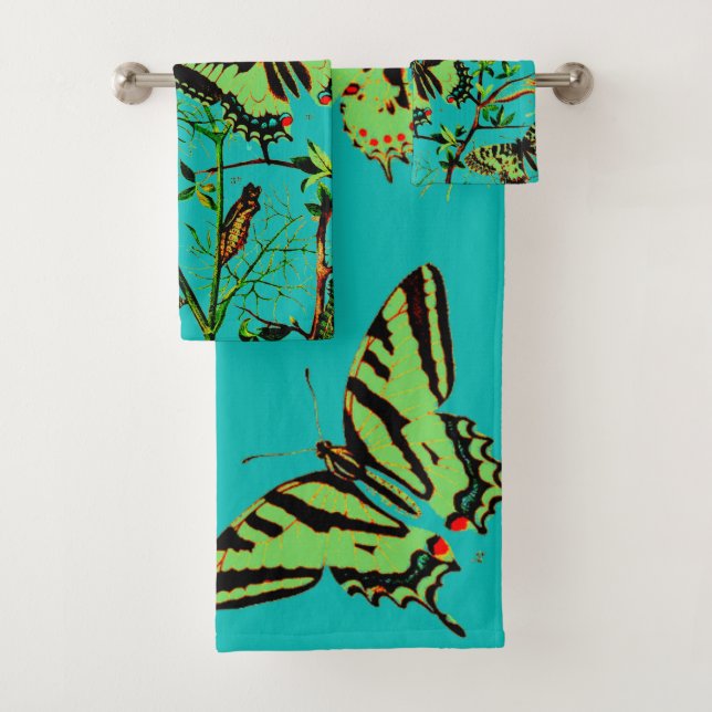French Butterflies Bath Towel Set (Insitu)