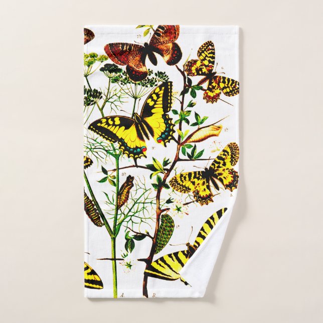 French Butterflies Bath Towel Set (Hand Towel)