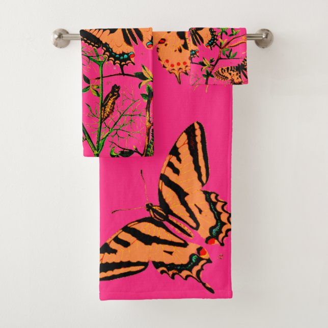 French Butterflies Bath Towel Set (Insitu)