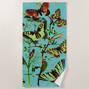 French Butterflies Beach Towel