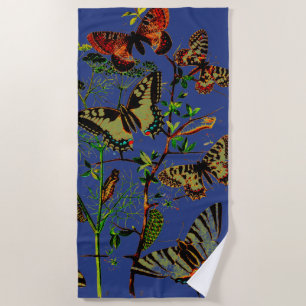 French Butterflies Beach Towel
