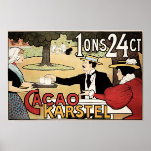 FRENCH CACAO KARSTEL Chocolate Beverage Drink Cafe Poster