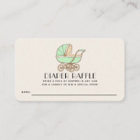 French Cafe Bébé Green Baby Shower Diaper Raffle