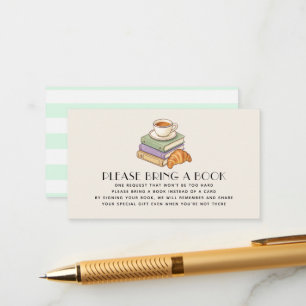 French Cafe Bébé Green Book Request Baby Shower Enclosure Card