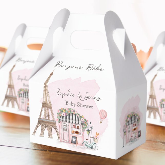 French Cafe Bonjour Bebe Paris Tea Baby Shower  Favour Box (Creator Uploaded)