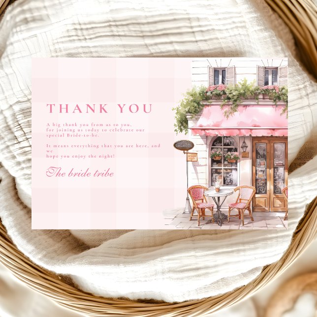 French Cafe Bridal Shower Thank You Card (Creator Uploaded)