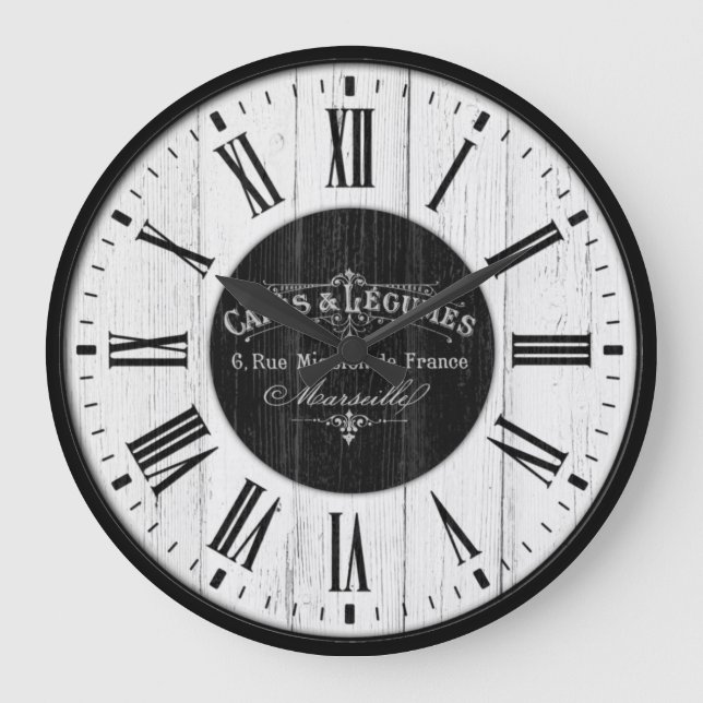 French Cafe Classic Retro Large Clock (Front)