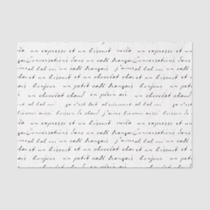 French Café Conversations Black Words and Phrases Tissue Paper