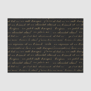 French Café Conversations Gold Words and Phrases Tissue Paper