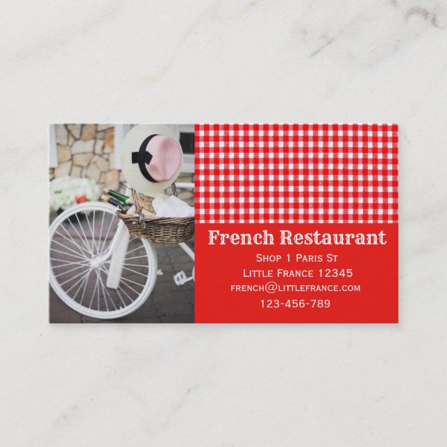 French cafe Patisserie restaurant business Business Card (Front)