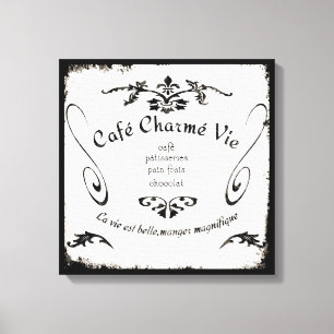 French Cafe Sign on canvas