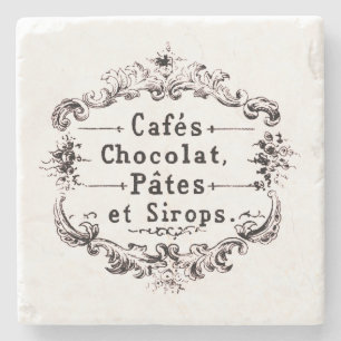 French Cafe Stone Coaster