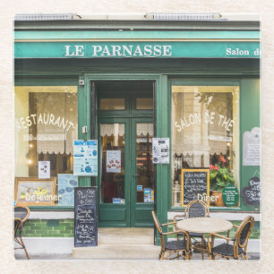 French cafes: Versailles cosy scene. Glass Coaster