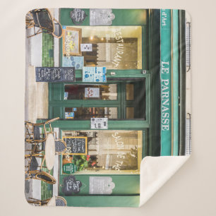 French cafes: Versailles cosy scene. Sherpa Blanket