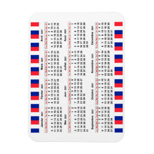 French calendar 2021 magnet
