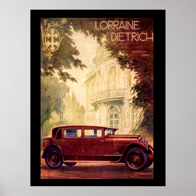French Car 1920's Vintage Poster (Front)
