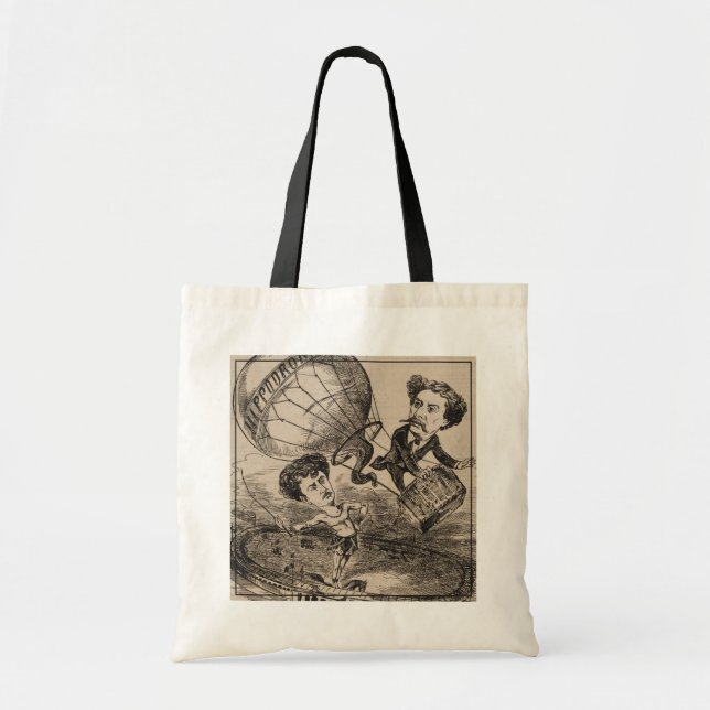 French Caricature Of Balloonist In Hot Air Balloon Tote Bag (Front)
