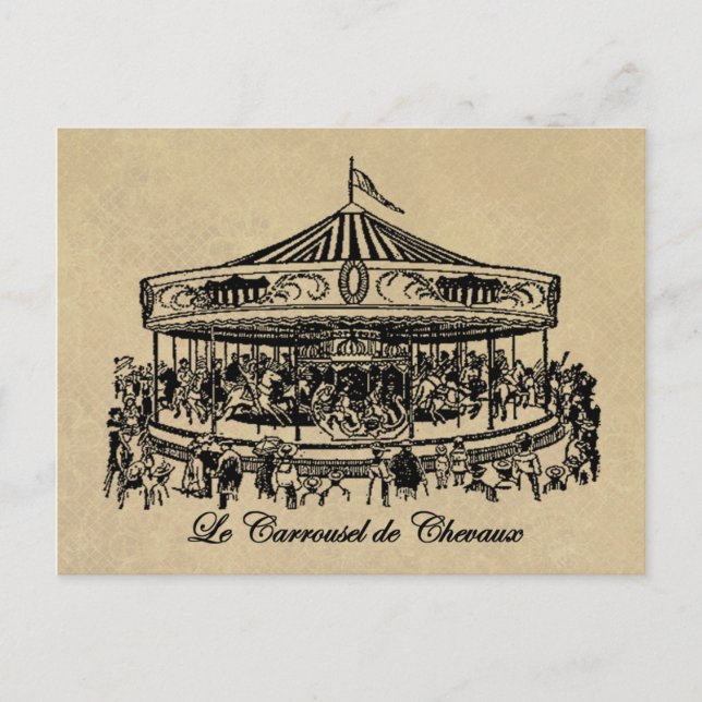 French Carousel Horses Apparel and Gifts Postcard (Front)