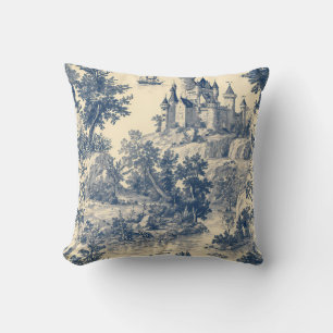 French Castle Toile de Jouy Cushion
