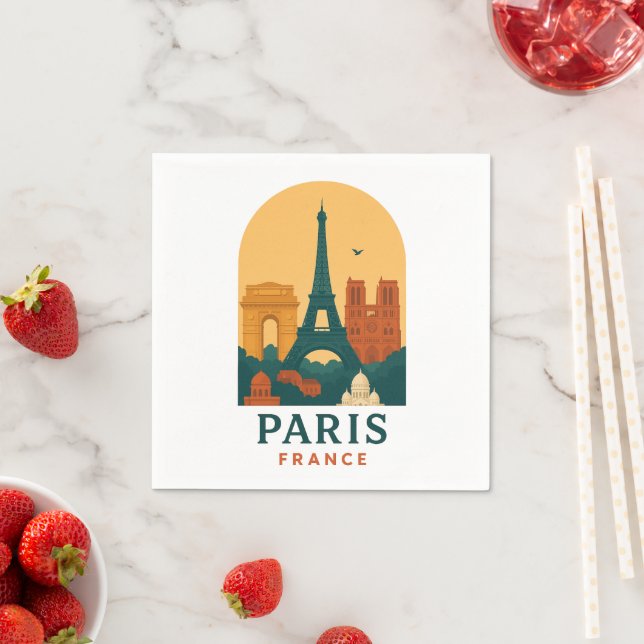 French Cathedral Napkins - Vintage Paris Design  (Insitu)