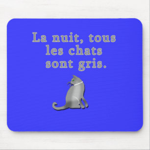 French Cats Saying Products Mouse Pad