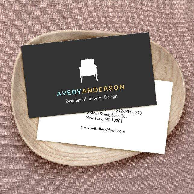 French Chair Logo Interior Designer Business Card (Creator Uploaded)