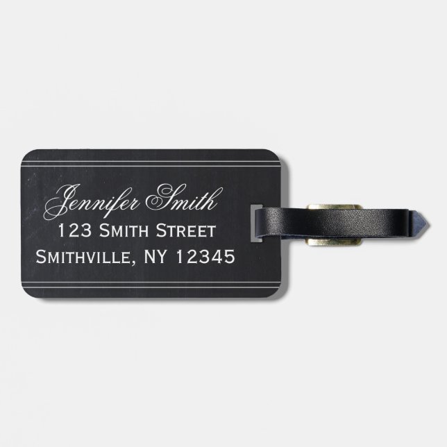French Chalkboard Luggage Tag (Back Horizontal)