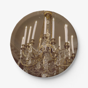 French Chandelier, Rococo In Paris Paper Plate