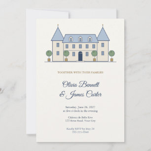 French Chateau Elegant Wedding Invitation
