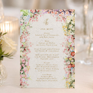 french chateau floral spring wedding 5 x 7 menu