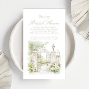 French Chateau Pastel Display Bridal Garden Enclosure Card
