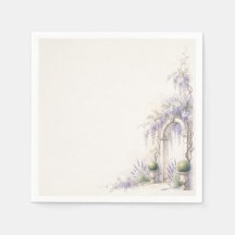 French Chateau Wisteria Wedding Napkins