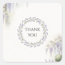 French Chateau Wisteria Wedding Square Sticker