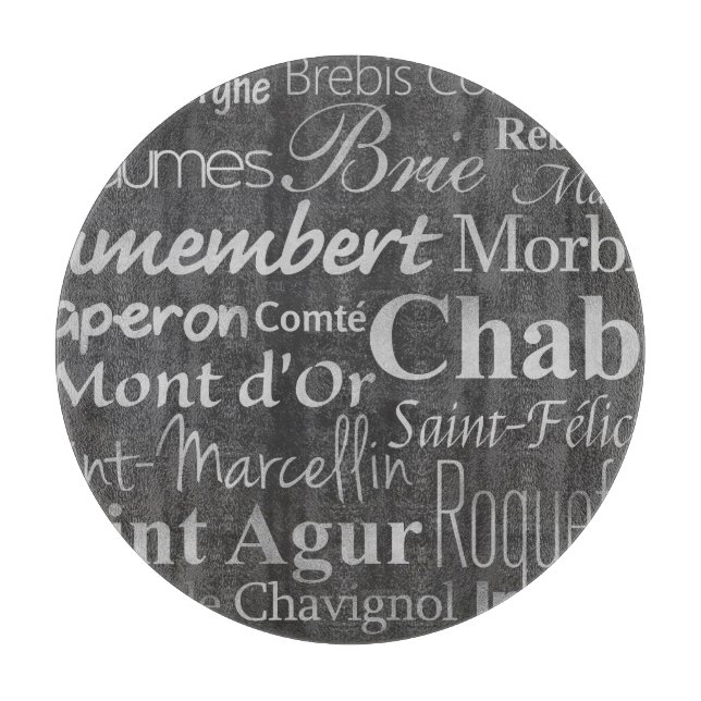 french cheese chalkboard cutting board (Front)