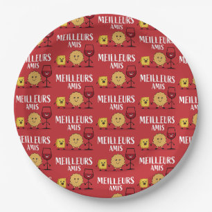 French cheese lovers paper plate
