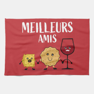 French cheese lovers tea towel