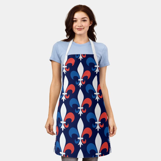 French Chef Fleur de Lys Celebrate France Apron (Worn)