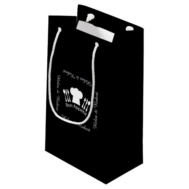 French Chef Hat Gourmet Cook Small Gift Bag (Back Angled)