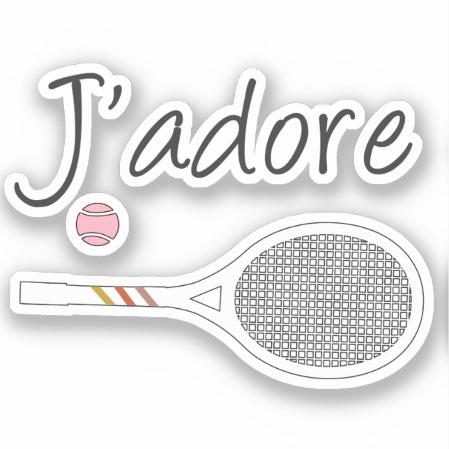 French Chic J'adore Tennis Player Retro Design    (Front)