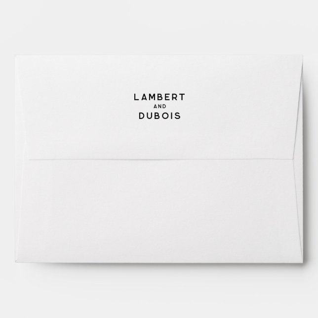 French Chic Minimal Black & White Wedding Envelope (Back (Top Flap))