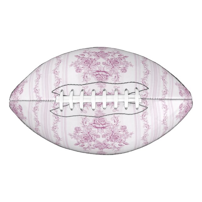 French chic,pink,toile,floral,pattern,victorian,Fl Football (Front)