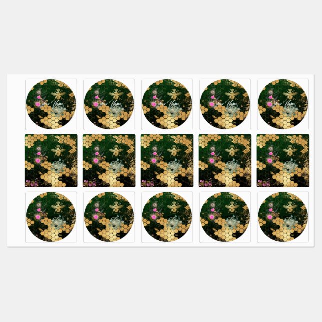 French chic, victorian,bee,floral,gold foil, belle (Sheet)