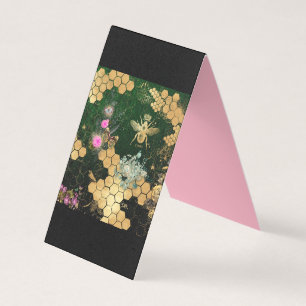 French chic, victorian,bee,floral,gold foil, belle business card