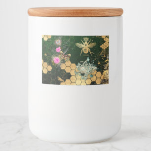 French chic, victorian,bee,floral,gold foil, belle food label