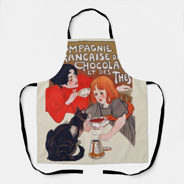 French Chocolate Party Steinlen Art Apron (Front)