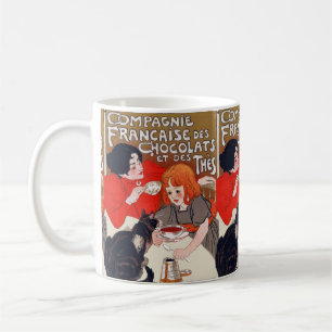 French Chocolate Party Steinlen Art Coffee Mug