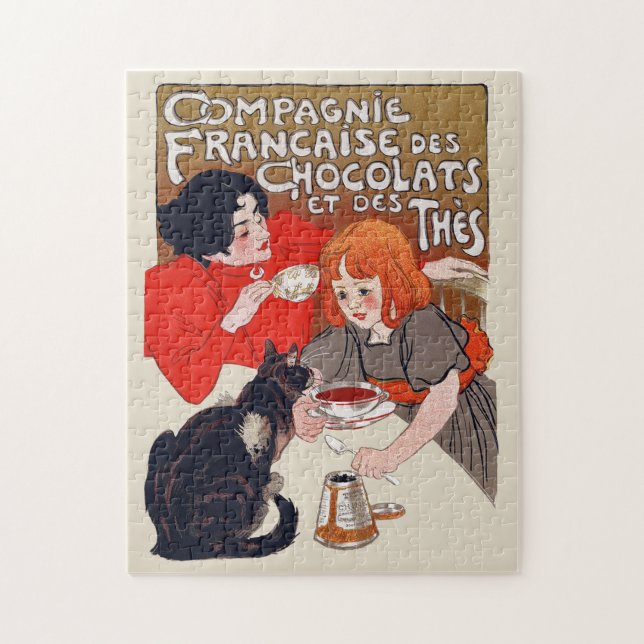 French Chocolate Party Steinlen Art Jigsaw Puzzle (Vertical)