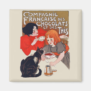 French Chocolate Party Steinlen Art Magnet