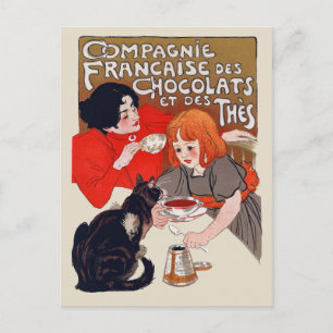 French Chocolate Party Steinlen Art Postcard