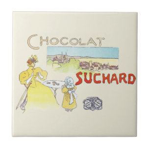 French Chocolate Victorian Candy Sugar Tile